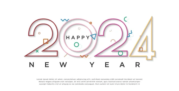 Eşsiz Bir Kutlama Süsüsüyle Mutlu Yıllar 2024 Yeni Yıl 2024 — Stok Vektör