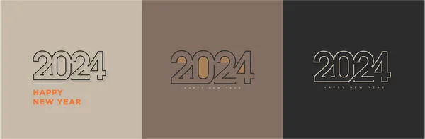 Nuovo Anno 2024 Con Vari Numeri Diverse Posizioni Numeri Classici — Vettoriale Stock