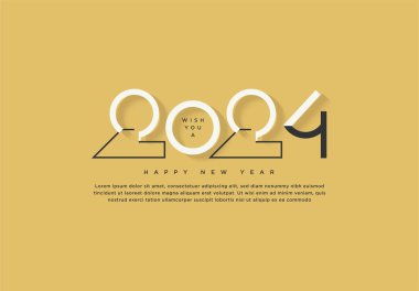 2024 Yeni Yıl Kutlaması temiz bir arkaplanda.