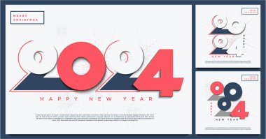 2024 yılındaki yeni yıl kutlamaları için rakamlar ve 2D ve daire kavramı..