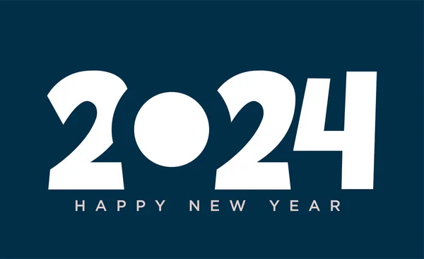 Yeni Yıl 2024 Düz Sayılar Kısaltılmış Numaralardan Biri 2024 Kutlama — Stok Vektör