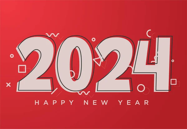 Cartone Animato Simile Concetto Numero 2024 Nuovi Numeri Anno Nuovo — Vettoriale Stock