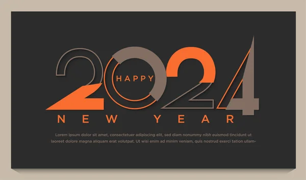 黑暗背景的概念独特的2024新年庆祝 病媒2024 — 图库矢量图片