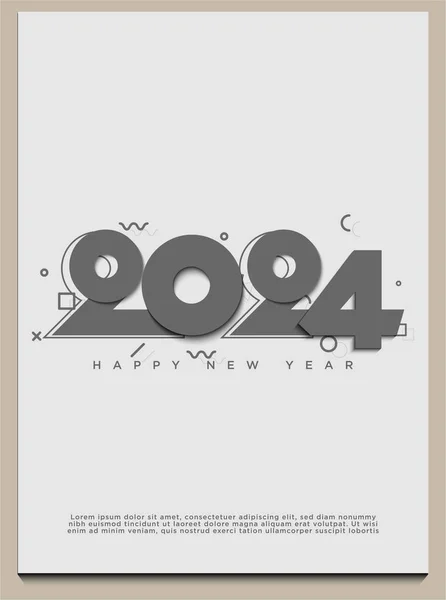 Concepto Simple Para Número Celebración Año Nuevo 2024 Simple Elegante — Archivo Imágenes Vectoriales