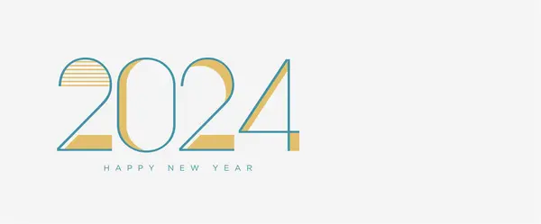 Banner Semplice Celebrazione Del Nuovo Anno 2024 — Vettoriale Stock