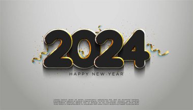 simple and clean color numbers for 2024 new year celebration. vector premium design. clipart