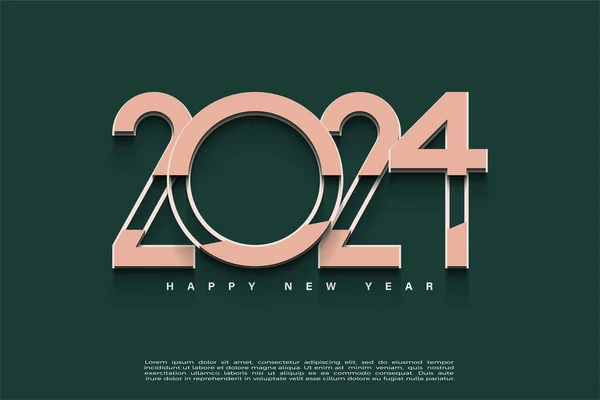 2024 Nový Rok Unikátními Čísly Čistým Pozadím Oslava Nového Roku — Stockový vektor