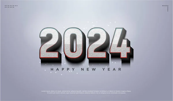 Obrovské Realistické Čísla Pro Oslavu Nového Roku 2024 — Stockový vektor
