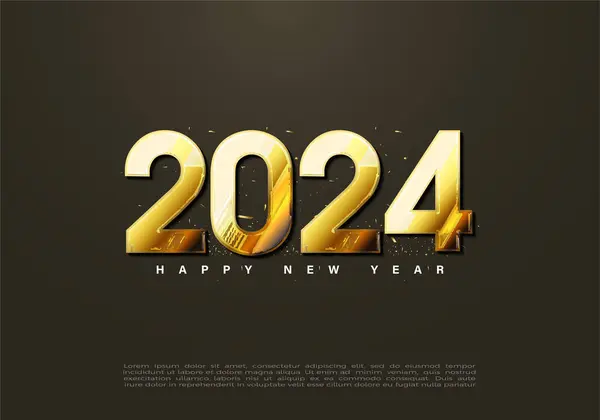 Krásným Pozadím Zlatého Papíru Pro Oslavu Nového Roku2024 Návrh Vektorové — Stockový vektor