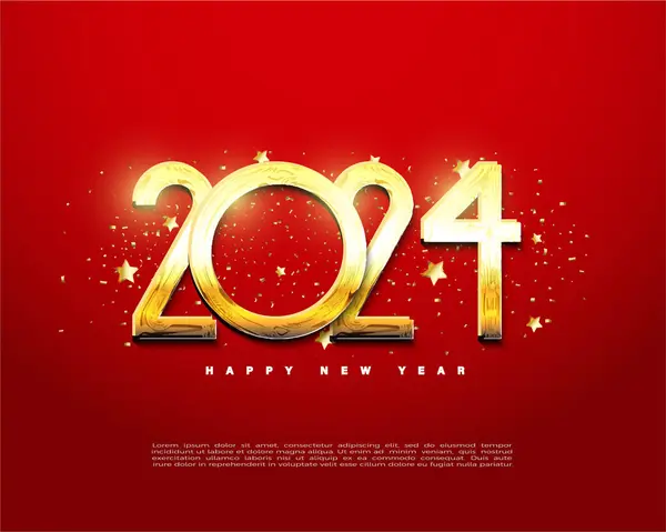 2024年新年庆祝活动的独特和闪亮的数字 矢量溢价设计 — 图库矢量图片