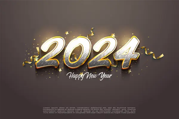 Klasické Barvení Koncepce Pro Oslavu Nového Roku 2024 — Stockový vektor