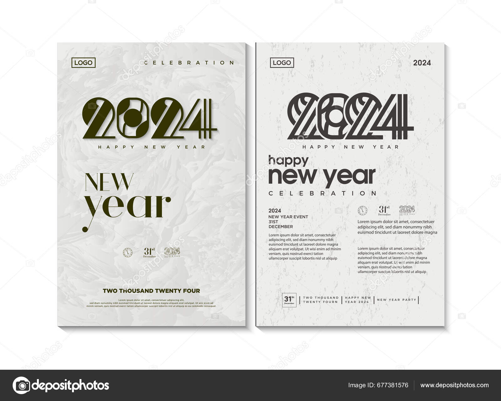 New Year Book Cover 2024 New Year 2024 Covers Stock Vector by