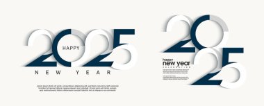 Yeni yıl 2025. Güzel bir renk kombinasyonu ve düzgün kesikleri var. 2025 yılının afişi, takvimi ve broşürü için..