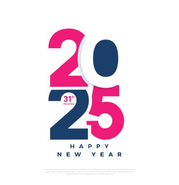 2025 Yeni Yıl Logosu Tasarımı. Düz ve 2D tasarımları birleştiren bir sayı dizaynı. Güzel boyama tasarımı. 2025 numara logo tasarımı. 2025 Yeni Yıl Konsepti.