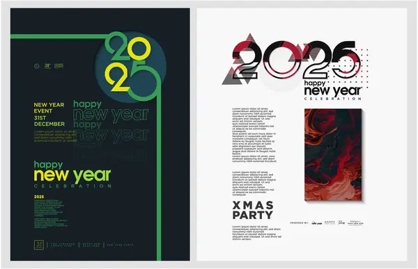 Καλή Χρονιά 2025 Σχεδιασμός Αφίσας Κομψό Σχέδιο Για Αφίσα Happy Διάνυσμα Αρχείου