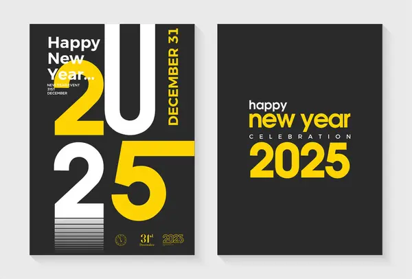 Νέο Έτος 2025 Σχεδιασμός Ετήσια Έκθεση Σχεδιασμός Προτύπου Τυπογραφίας 2025 Royalty Free Διανύσματα Αρχείου