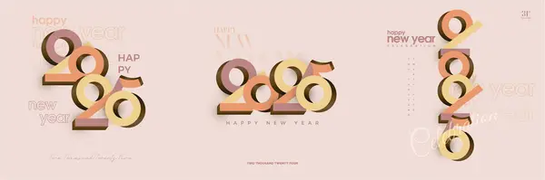 Ευτυχισμένο Νέο Έτος 2025 Τρισδιάστατη Απεικόνιση Αριθμών Σχεδιασμός Φορέα Premium Royalty Free Εικονογραφήσεις Αρχείου