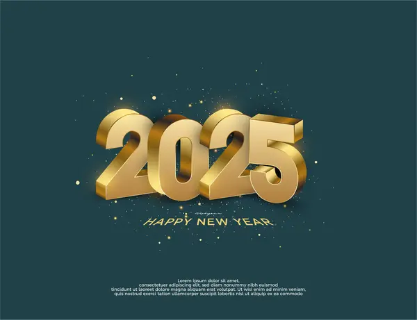 Καλή Χρονιά 2025 Πολύ Πραγματικούς Τρισδιάστατους Αριθμούς Σχεδιασμός Vector Premium Εικονογράφηση Αρχείου
