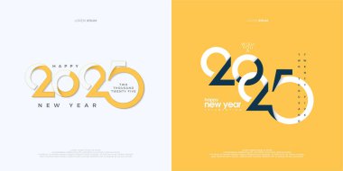 Renkli numaralarla 2025 yılınız kutlu olsun. Yeni yıl 2025 kutlaması. Yeni Yıl 2025 takvimi için en iyi vektör tasarımı poster ve broşür kapağı tasarımı.