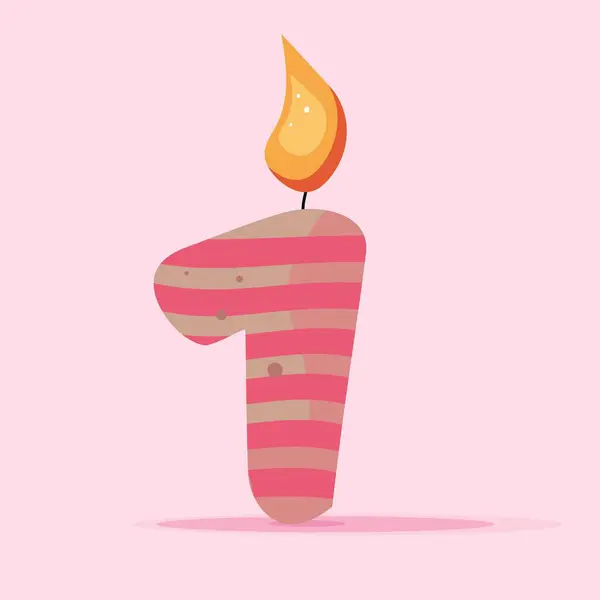 Один Виде Розовой Свечи День Рождения Вашего Ребенка — стоковое фото