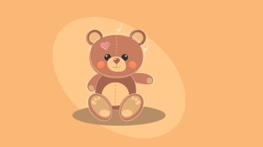 Sevgililer Günü resmi kahverengi bir peluş çanta şeklinde..