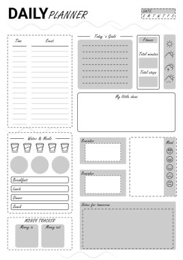 Günlük planlayıcı A4, minimalist planlayıcı, kişiselleştirilmiş günlük planlayıcı, basılabilir günlük planlayıcı. 