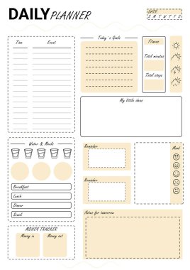 Günlük planlayıcı A4, minimalist planlayıcı, kişiselleştirilmiş günlük planlayıcı, basılabilir günlük planlayıcı. 