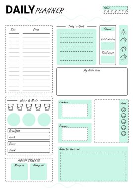 Günlük planlayıcı A4, minimalist planlamacı, kişiselleştirilmiş günlük planlayıcı, basılabilir günlük planlayıcı. Yeşil