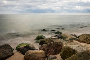 Güzel deniz manzarası. Doğa geçmişi, Baltık Denizi, Polonya