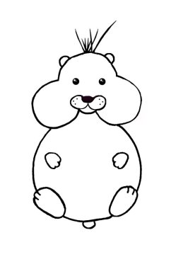 Beyaz arka planda izole edilmiş şirin hamster, vektör çizimi