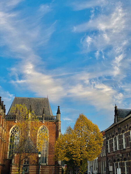 Church in Zutphen (Netherlands) at autumn.
