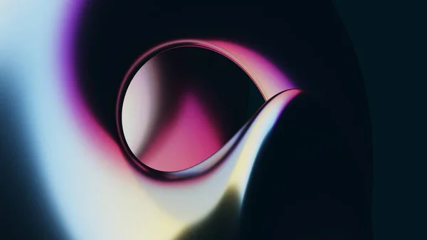 Abstract Achtergrond Donker Maken Metalen Vloeistof Iriserende Holografische Glanzende Gebogen — Stockfoto