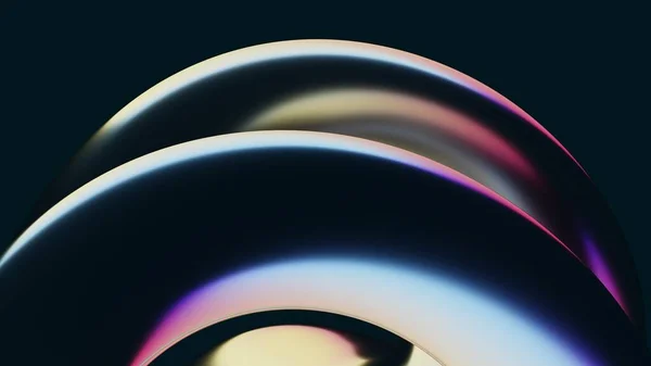 Abstract Achtergrond Donker Maken Metalen Vloeistof Iriserende Holografische Glanzende Gebogen — Stockfoto