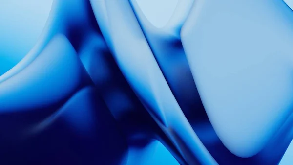 Soyut 3D arka plan mavisi cam sıvısı yanardöner holografik kıvrımlı kumaş dalgasını harekete geçiriyor. Arkaplan, pankart, duvar kağıtları, posterler ve kapaklar için gradyan tasarım ögesi.