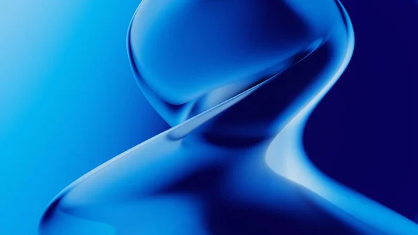 Abstrakte Hintergrund Frostig Blau Rendern Glas Flüssig Irisierend Holographisch Gekrümmten — Stockfoto