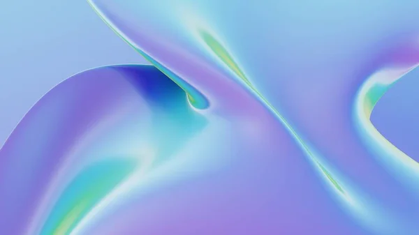 Abstract Background Render Metallic Fluid Iridescent Holographic Shiny Curved Wave — Stock Photo, Image