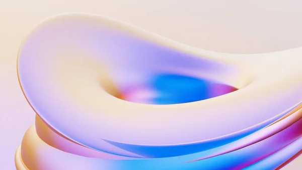 Soyut 3D arka plan metalik akışkan yanardöner holografik parlak kıvrımlı dalgayı renklendirir. Arkaplan, pankart, duvar kağıtları, posterler ve kapaklar için gradyan tasarım ögesi.