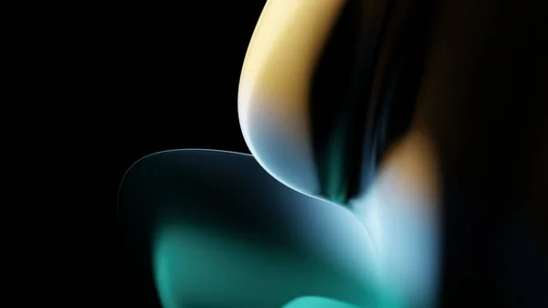 Soyut 3D arka plan koyu renk cam, yanardöner, holografik kıvrımlı kumaş dalgası hareket ediyor. Arkaplan, pankart, duvar kağıtları, posterler ve kapaklar için gradyan tasarım ögesi.