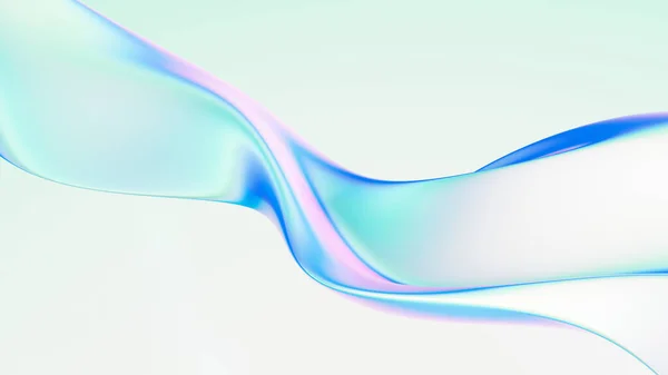 Soyut 3D arka plan metalik akışkan yanardöner holografik parlak kıvrımlı dalgayı renklendirir. Arkaplan, pankart, duvar kağıtları, posterler ve kapaklar için gradyan tasarım ögesi.