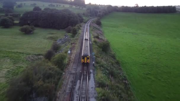 Glaisdale United Kingdom August 31St 2023 Aerial Footage Northern Train — Stock Video