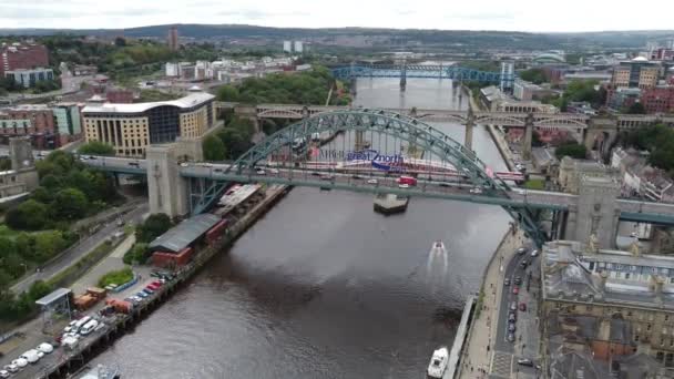 Newcastle Tyne Velká Británie Srpna 2023 Letecký Pohled Most Tyne — Stock video