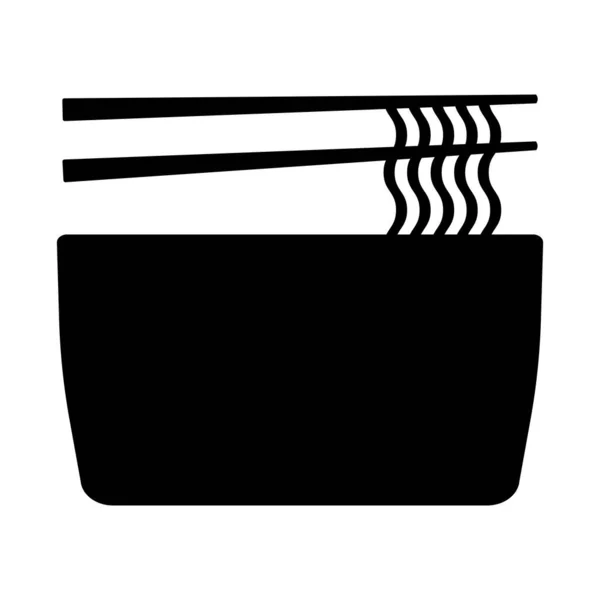 Ramen Noodle Soup Bowl Chopsticks Flat Vector Icon Food Apps — 스톡 벡터
