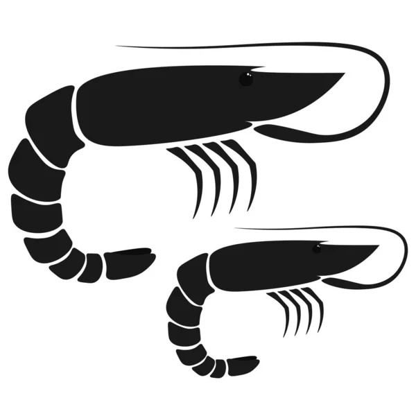 Shrimp Seafood Isolated Shrimp White Background Logo Prawn — Stock Vector