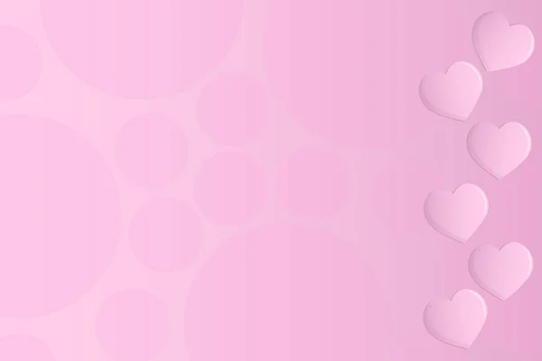 色彩斑斓的粉红墙纸元素 心形在粉红的背景上飘扬 爱与情人节的概念 生日贺卡设计 — 图库矢量图片