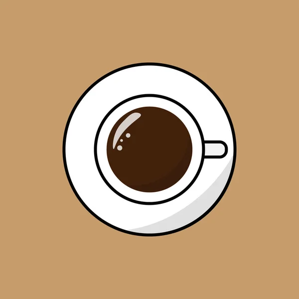 Tasse Café Avec Mousse Coupe Minimaliste Latte Cappuccino Vue Haut — Image vectorielle