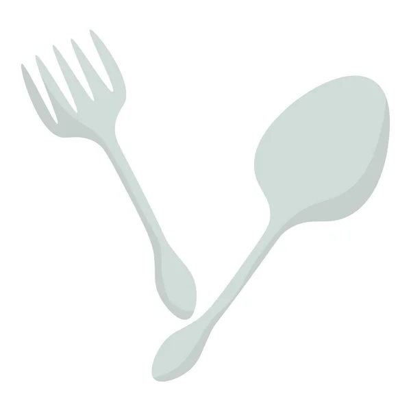 Illustration Vectorielle Cuillère Fourchette Pour Icône Restaurant Isolée Sur Fond — Image vectorielle