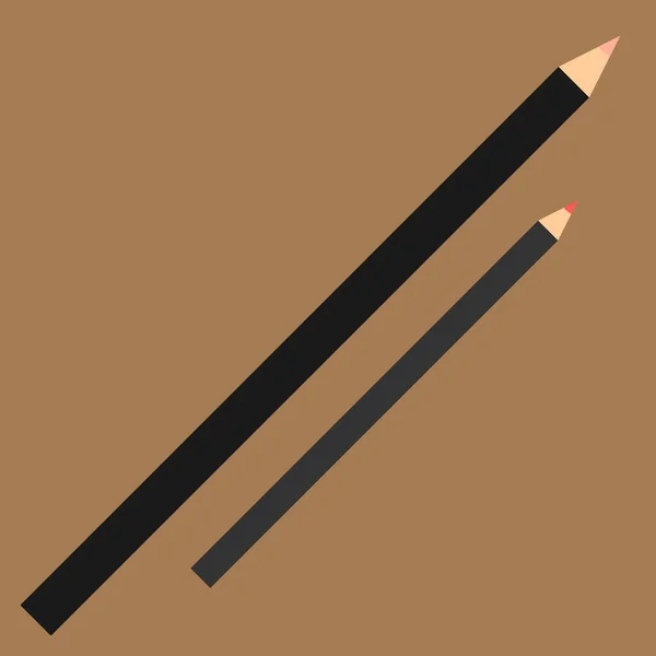 Jeu Deux Crayons Maquillage Pour Les Lèvres Les Sourcils Illustration — Image vectorielle