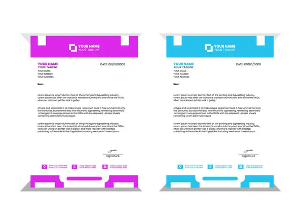 Kurumsal modern antetli tasarım şablonu sarı, mavi, yeşil ve diğer renklerle. Projeniz için yaratıcı modern harf baş tasarımı şablonu. Letterhead, İş antetli antetli tasarım.