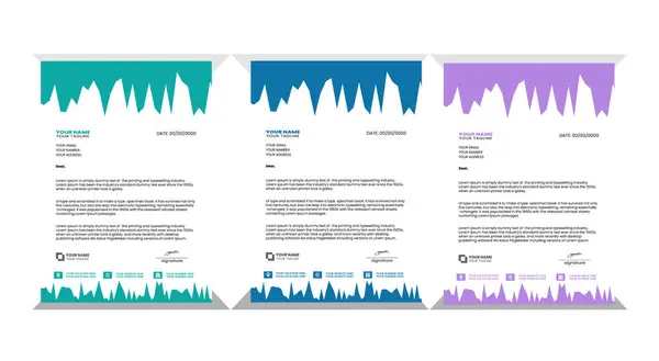 Kurumsal modern antetli tasarım şablonu sarı, mavi, yeşil ve diğer renklerle. Projeniz için yaratıcı modern harf baş tasarımı şablonu. Letterhead, İş antetli antetli tasarım.