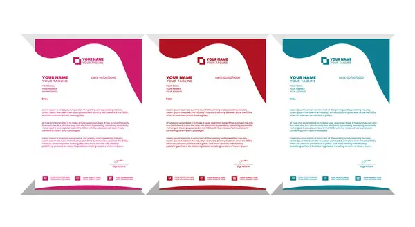 Kurumsal modern antetli tasarım şablonu sarı, mavi, yeşil ve diğer renklerle. Projeniz için yaratıcı modern harf baş tasarımı şablonu. Letterhead, İş antetli antetli tasarım.